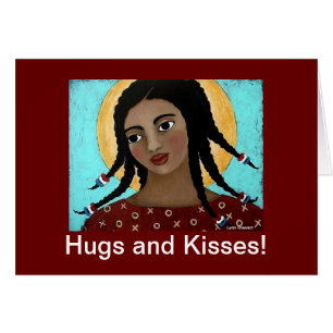 Cartão Abraços e beijos!