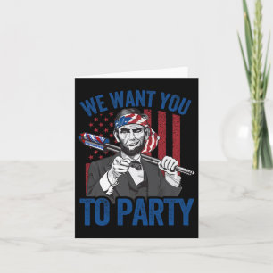 Cartão Abraham Lincoln 4º De Julho Camisas Homens America