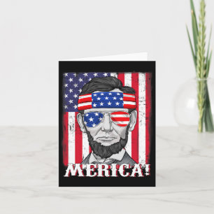 Cartão Abraham Lincoln 4 De Julho Merica Bandeira America