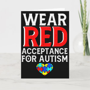 Cartão Abril de Conscientização do Autismo Use Vermelho A