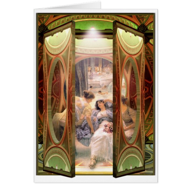 Cartão Abrir porta às banheiras (Frente)