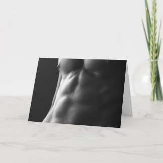 Cartão Abs in Grey Hot Guy Greetings Card
