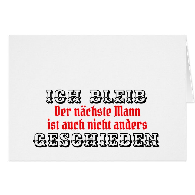 Cartão Absage an die Männerwelt (Frente Horizontal)