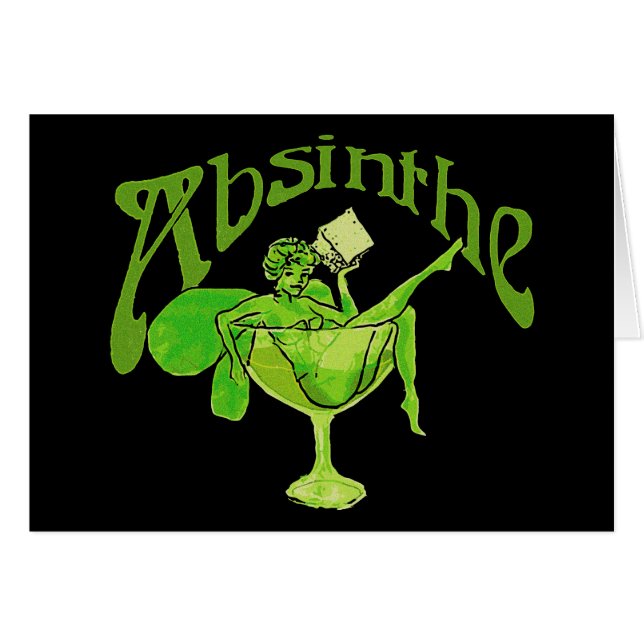 Cartão Absinthe Girl In Glass (Frente Horizontal)