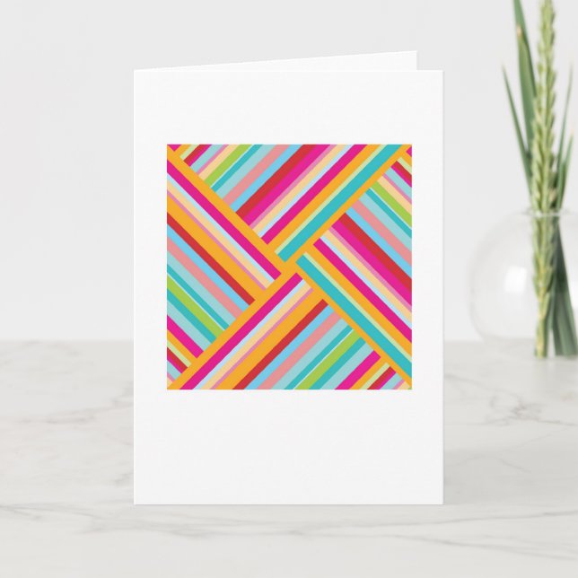 Cartão Abstract Arty Greetings Card - Coloured Stripes (Frente)