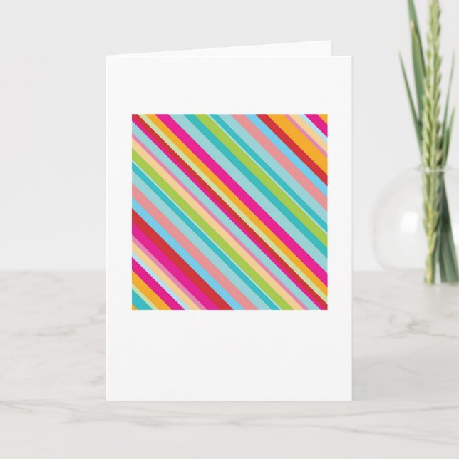 Cartão Abstract Arty Greetings Card - Diagonal Stripes (Frente)