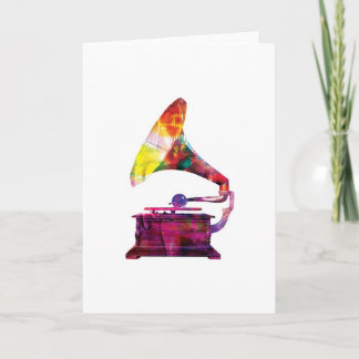 Cartão Abstract Arty Greetings Card - Gramophone