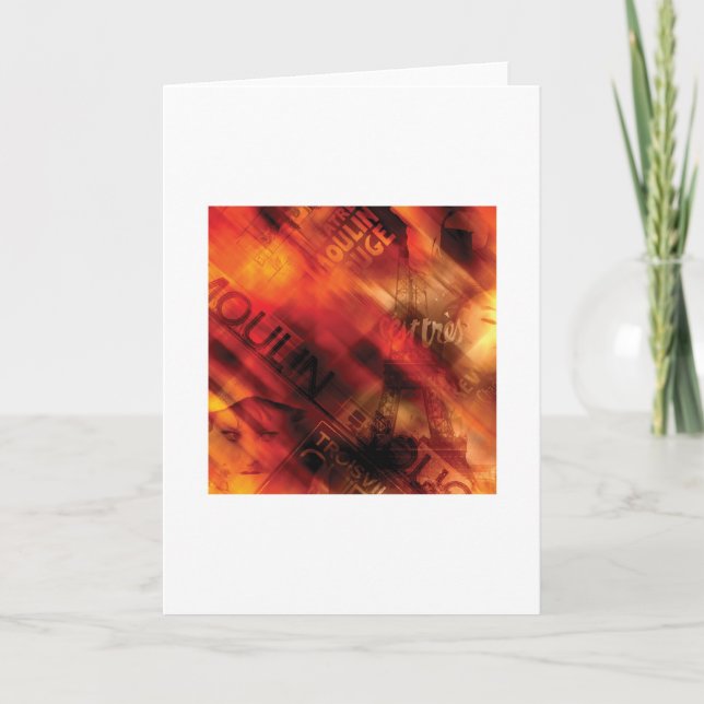 Cartão Abstract Arty Greetings Card - Paris Theme (Frente)