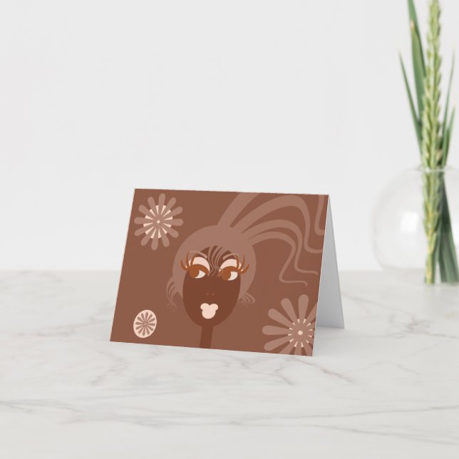 Cartão Abstract Face Blank Notecard (Frente)