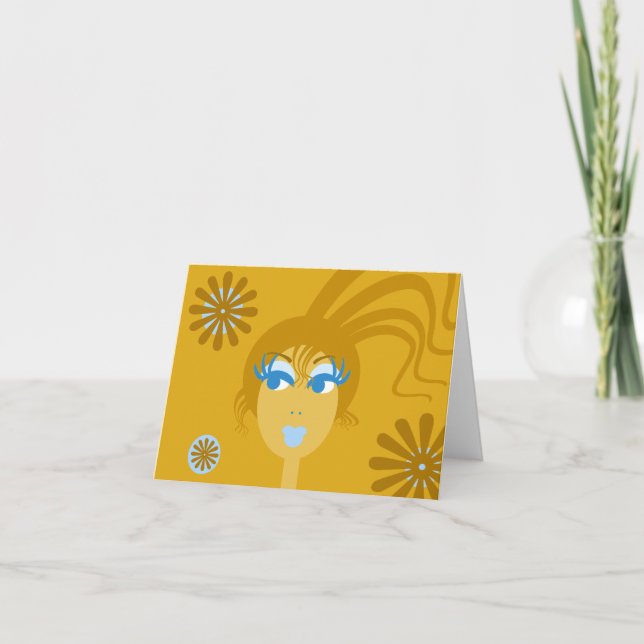 Cartão Abstract Face Blank Notecard (Frente)