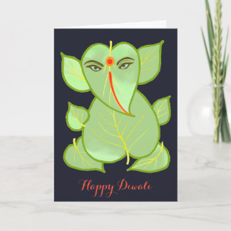 Cartão Abstract Ganesha Happy Diwali Greeting Card