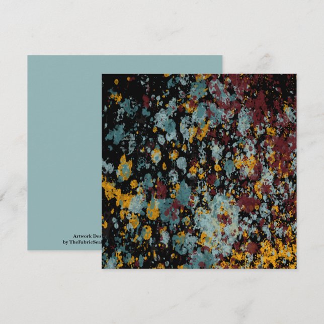 Cartão Abstract Graffiti Splatter Painting Art On Black (Frente/Verso)