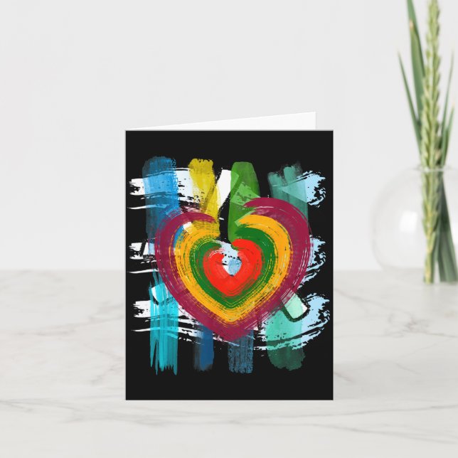 Cartão Abstract Heart _ Painterly Valentine Abstract Art  (Frente)