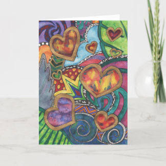 Cartão Abstract Hearts Blank Greeting Card