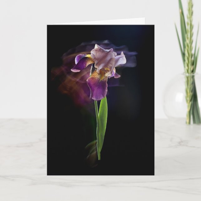 Cartão Abstract Iris Flower – Elegant Floral Art (Frente)