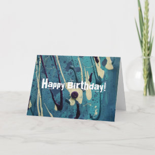 Cartão Abstract Painting, Happy Birthday!