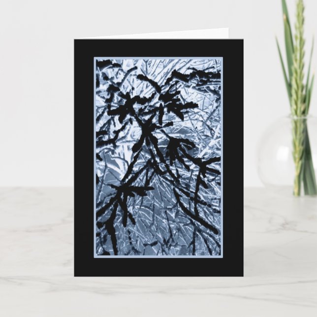 Cartão Abstract Snowy Tree Branches Card (Frente)