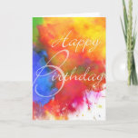Cartão Abstract Watercolor Birthday Card<br><div class="desc">A colorful digital abstract watercolor birthday card for someone who puts Color into Your Life!.</div>