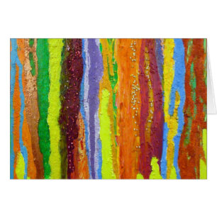 Cartão Abstrato Arte arco-íris listra pingar tinta