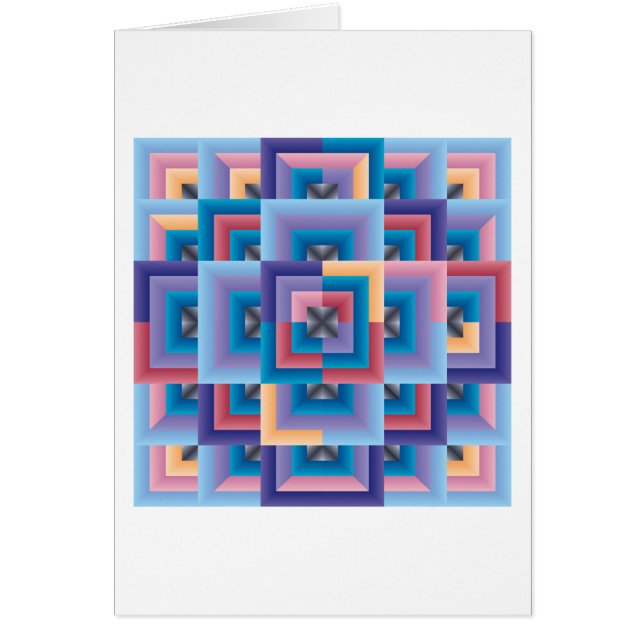 Cartão Abstrato Azul Rosa (Frente)