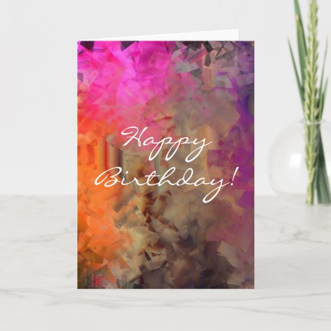 Cartão Abstrato Birthday (Frente)