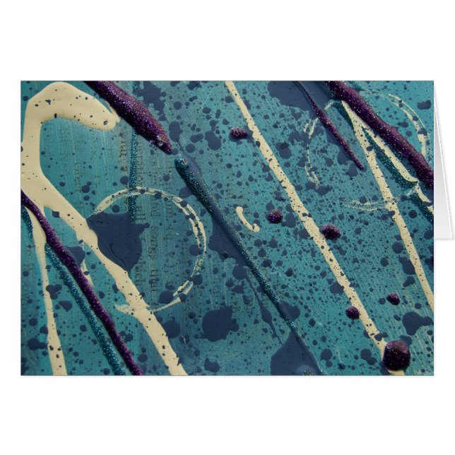 Cartão Abstrato Blue Paint Art (Frente Horizontal)