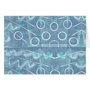 Cartão Abstrato Branco Verde Azul