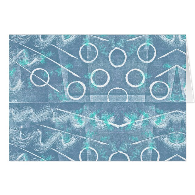 Cartão Abstrato Branco Verde Azul (Frente Horizontal)