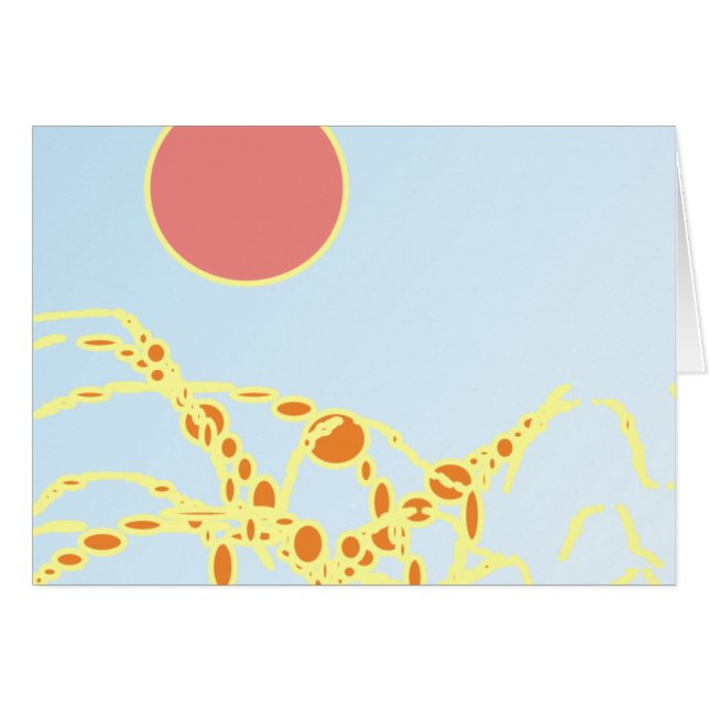 Cartão abstrato cor de rosa e laranja 1276 (Frente Horizontal)