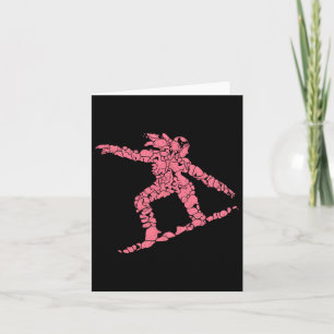 Cartão Abstrato cor-de-rosa Snowboarder Design de artes e