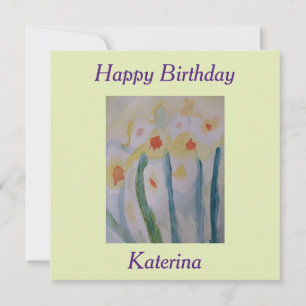 Cartão Abstrato Daffodils Birthday