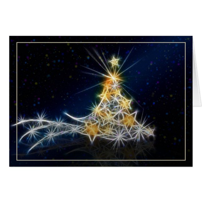 Cartão Abstrato de Árvore Natal (Frente horizontal)