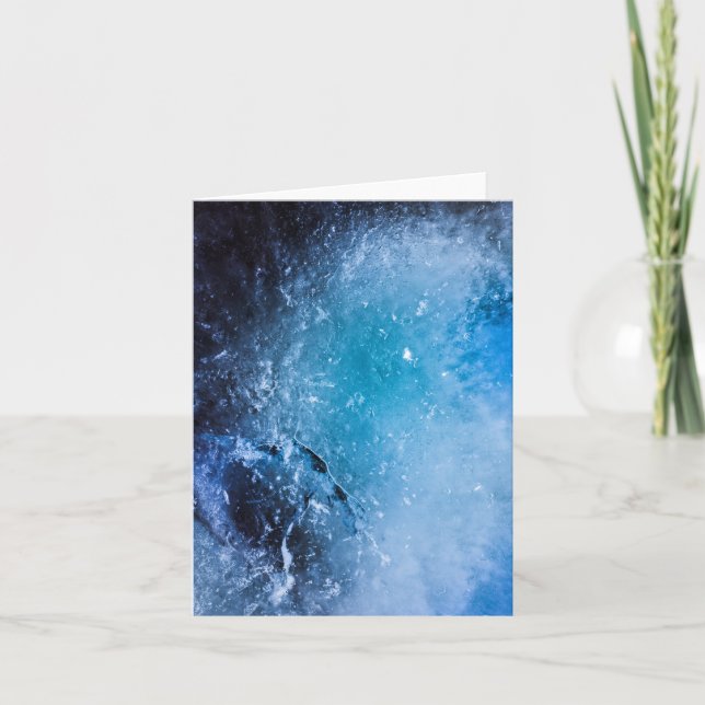 Cartão Abstrato de gelo azul escuro (Frente)