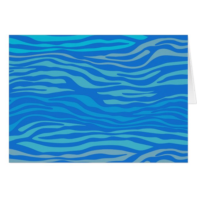 Cartão Abstrato de Zebra Blue Stripe (Frente Horizontal)