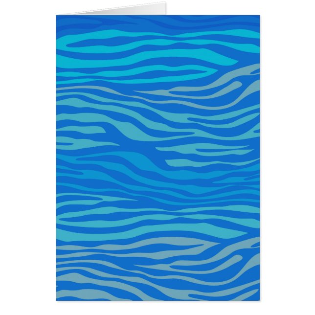 Cartão Abstrato de Zebra Blue Stripe (Frente)