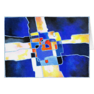 Cartão Abstrato do azul & da laranja