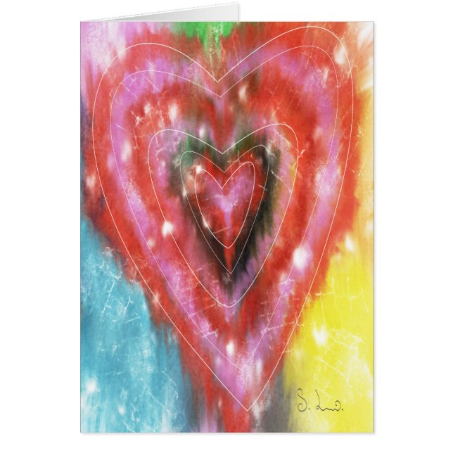 Cartão abstrato do coração (Frente)