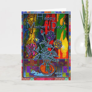 Cartão Abstrato floral do feliz dia das mães