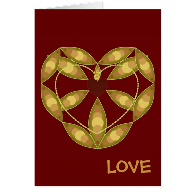 Cartão Abstrato Floral Heart (Frente)