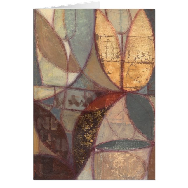Cartão Abstrato Floral Leaf Painting de Norman Wyatt (Frente)