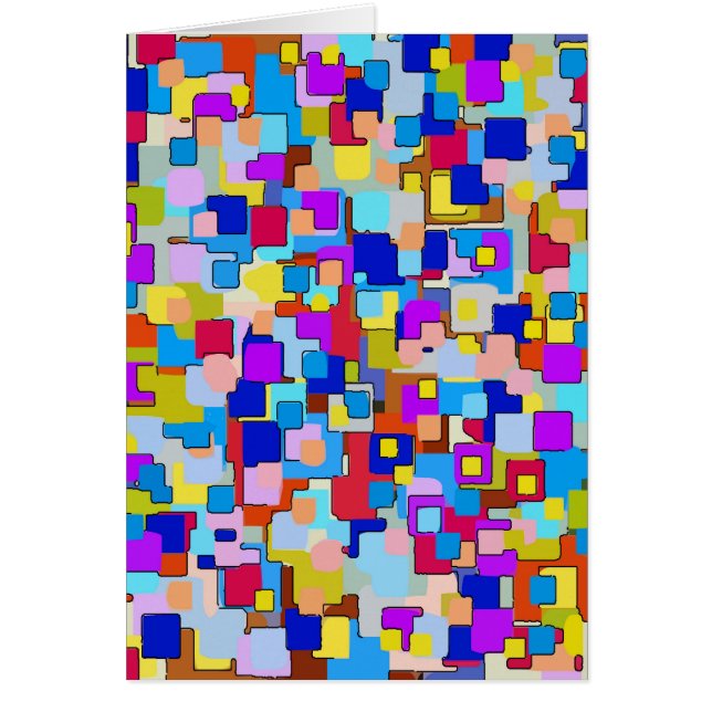 Cartão Abstrato Flores ao quadrado (Frente)