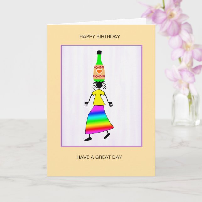 Cartão Abstrato, Fofo de Arte Africano e Aniversário Eleg (Orquídea)