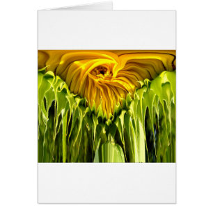 Cartão Abstrato funky retro Girassol, geometria assustada