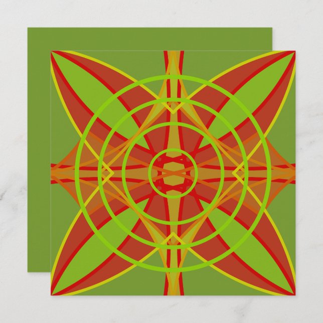 Cartão Abstrato Geométrico de Design de Cores de outono (Frente/Verso)