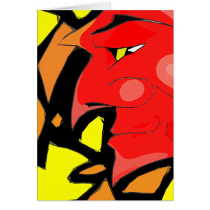 Cartão Abstrato Grinning Devil Art