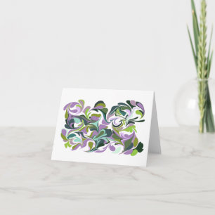 Cartão Abstrato Marble Art Purple e Green