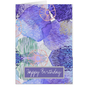 Cartão Abstrato moderno azul e roxo