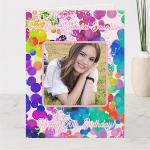 Cartão Abstrato Multicolorido Bokeh Foto Personalizada de