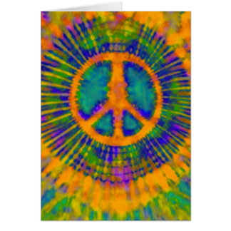 Cartão Abstrato Psicodélico - Sinal de Paz Tie-Dye