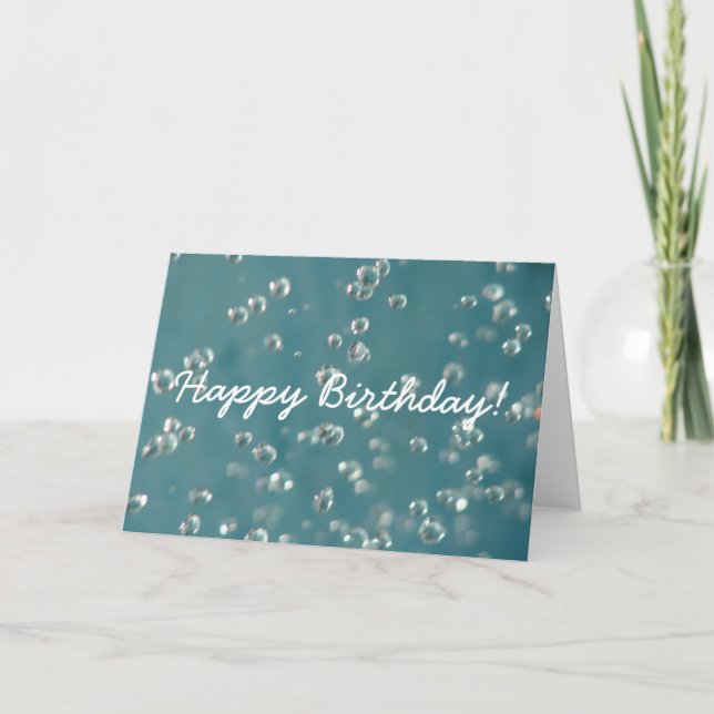 Cartão Abstrato Soft Focus Water Drops, Feliz Aniversário (Frente)